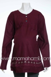 baju hamil jumbo muslim kancing warna ungu  BHJ 50  large